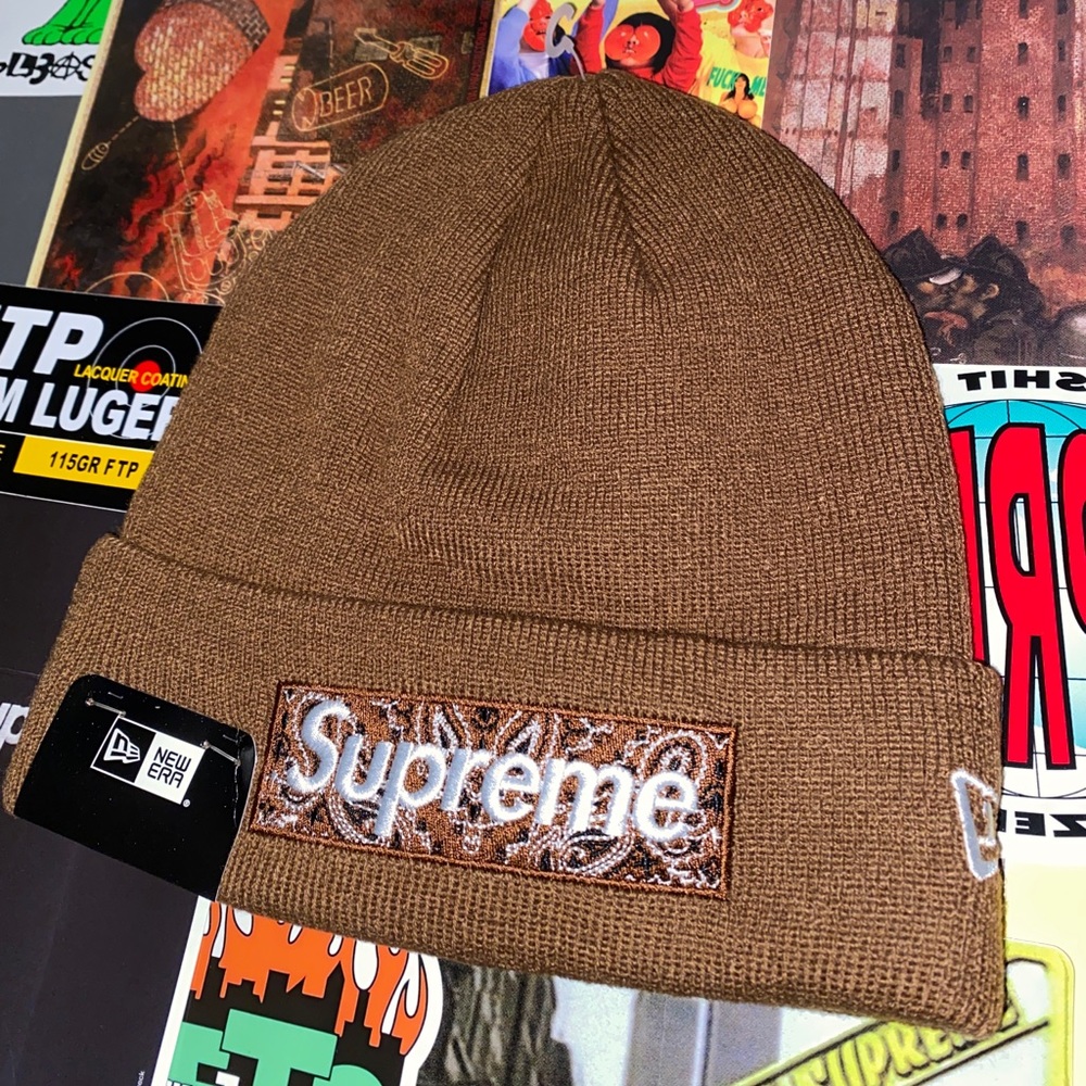 Supreme New Era Bandana Box Logo Beanie FW19